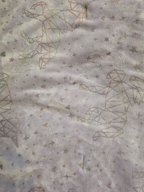 Plush Lavender Unicorn And Constellation Patterned Twin Comforter And Sheet